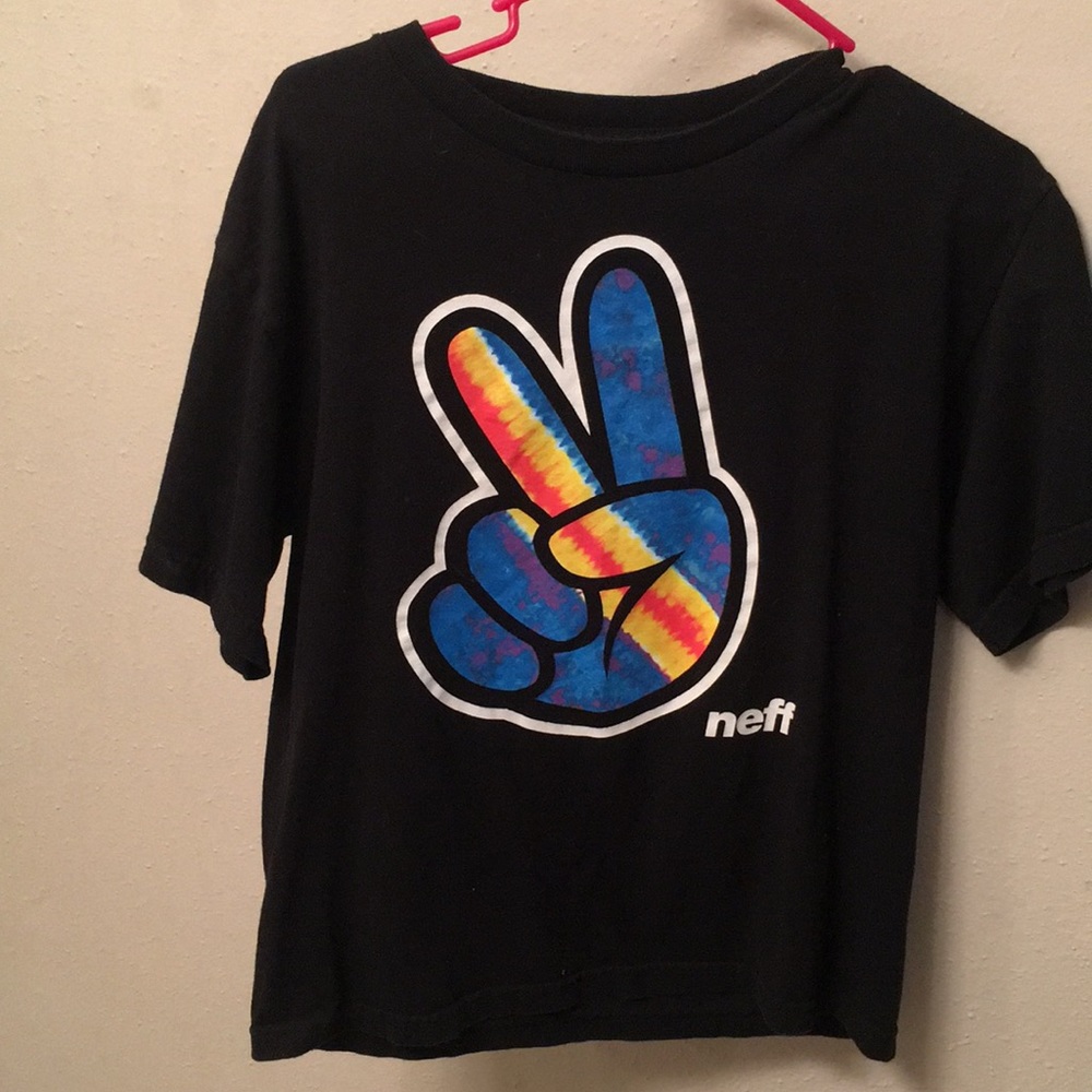 Neff black t shirt with tie-dye peace sign - Picture 2 of 4